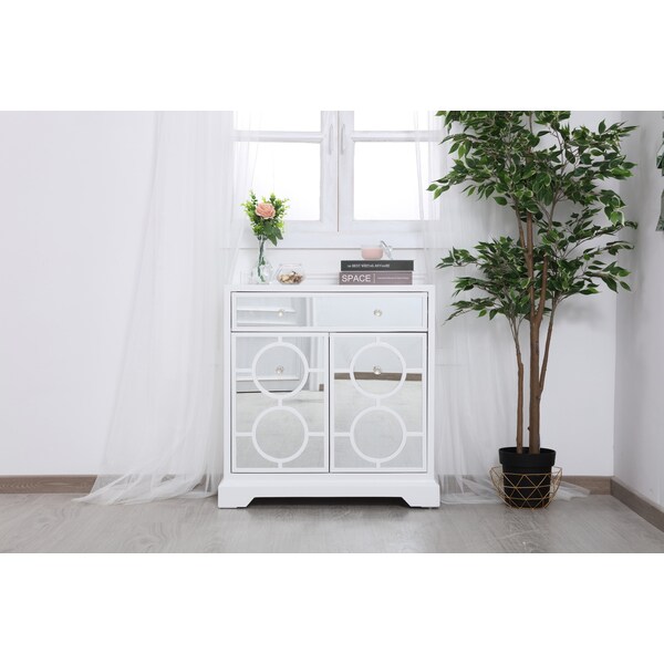 32 In. Mirrored Cabinet In White